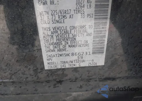 2017 Nissan Rogue S from USA, damaged, VIN 5N1AT2MT5HC866231